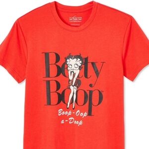 NWT Betty Boop Red Graphic T-shirt Fleischer Studios Retro Cartoon Size Small